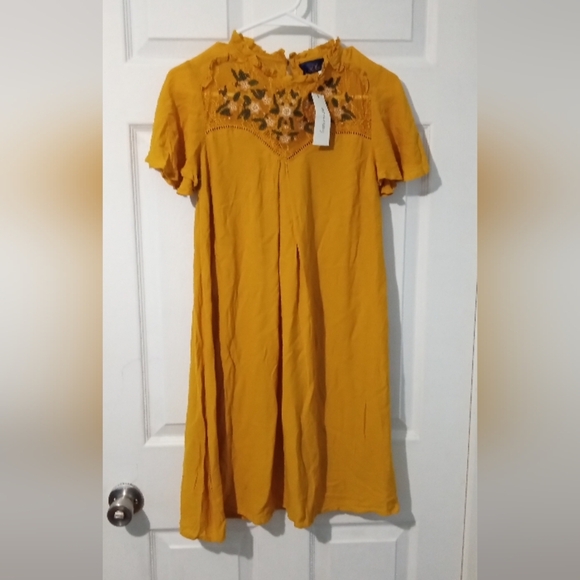 Francesca's Collections Yellow Asymmetrical Ruffled Sundress - Picture 1 of 4